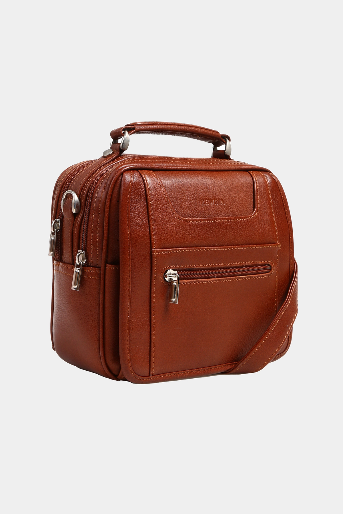 Massarelli X MCT9538 Hakiki Deri Askılı Çanta Kahverengi