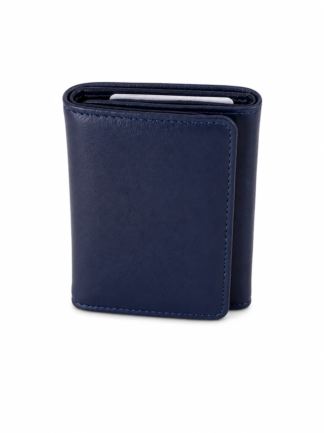Massarelli Hakiki Deri Dikey Mıknatıslı Unisex Lacivert Cüzdan Hediye Kutulu MCZ3018