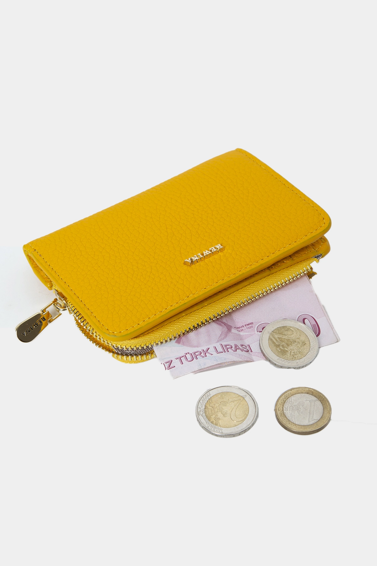 Massarelli X Rewina  Hakiki Deri Kadın Cüzdan Sarı-MCZ9110