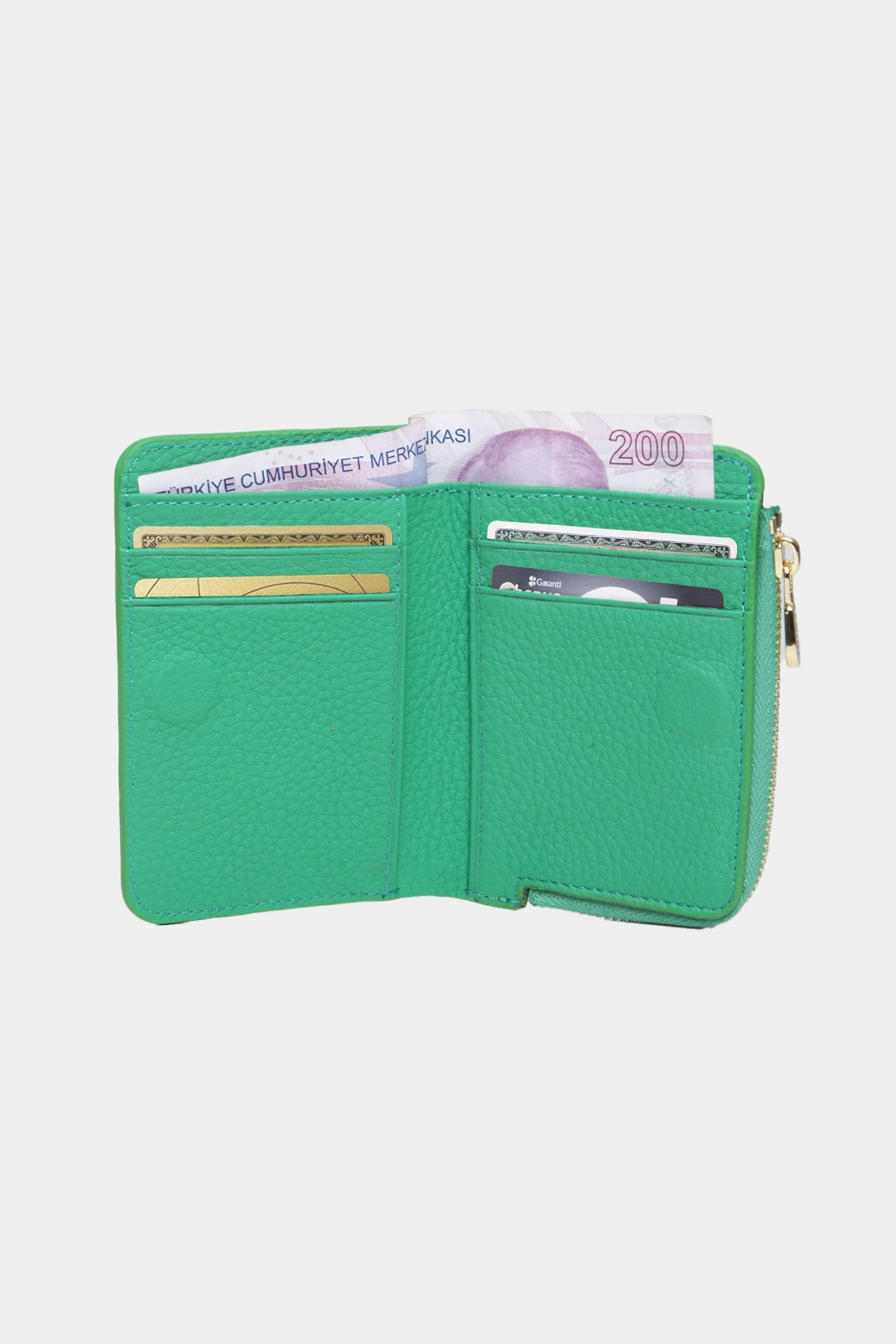 Massarelli X Rewina  Hakiki Deri Kadın Cüzdan Yeşil-MCZ9110