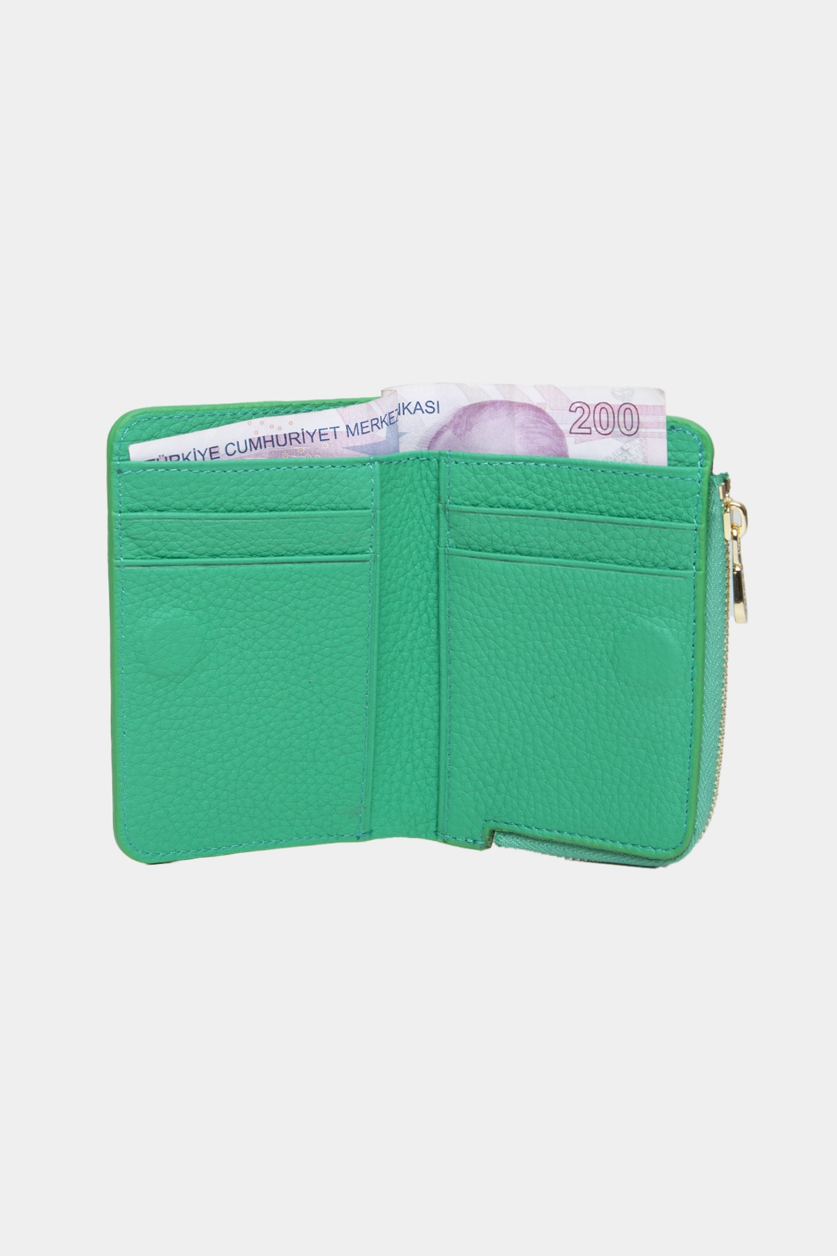 Massarelli X Rewina  Hakiki Deri Kadın Cüzdan Yeşil-MCZ9110