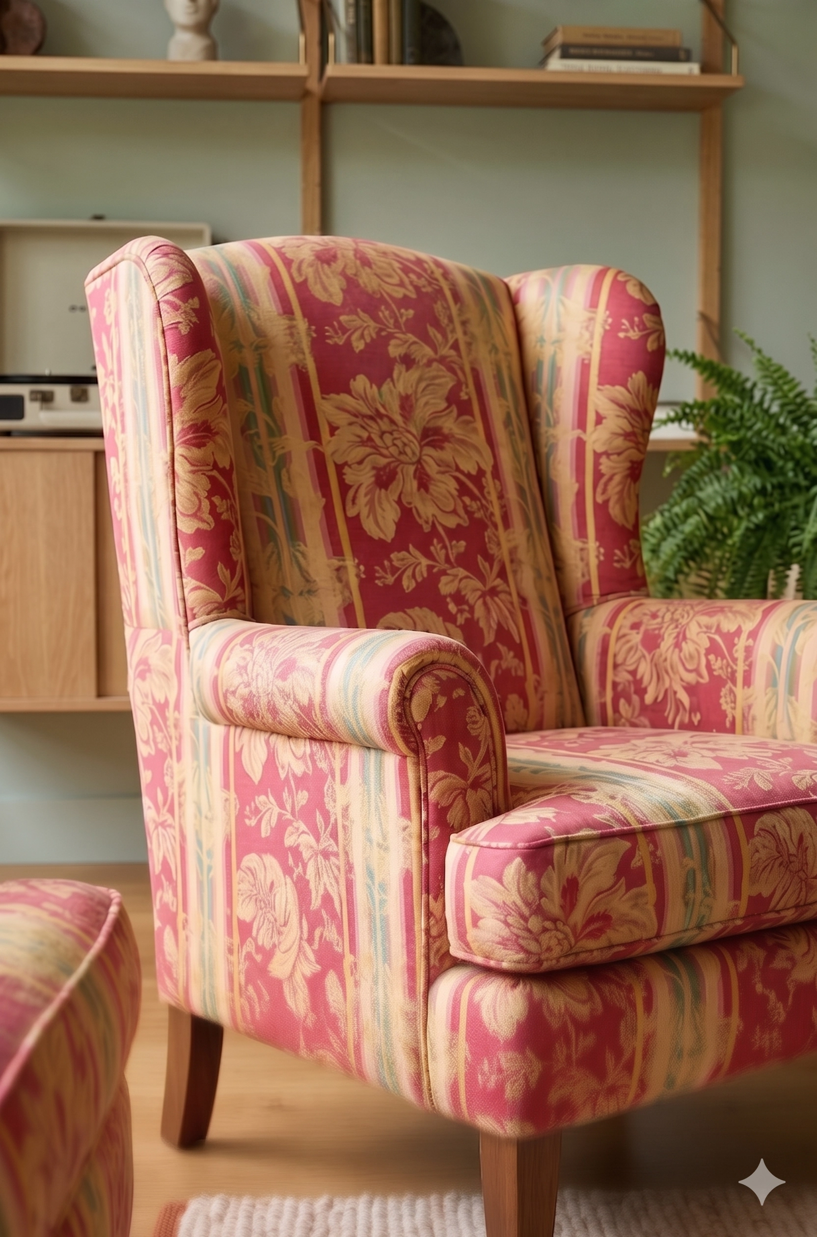 Mambretti Roma Damask Çizgili Döşemelik Kumaş Kırmızı - KMS25202602KRMZ
