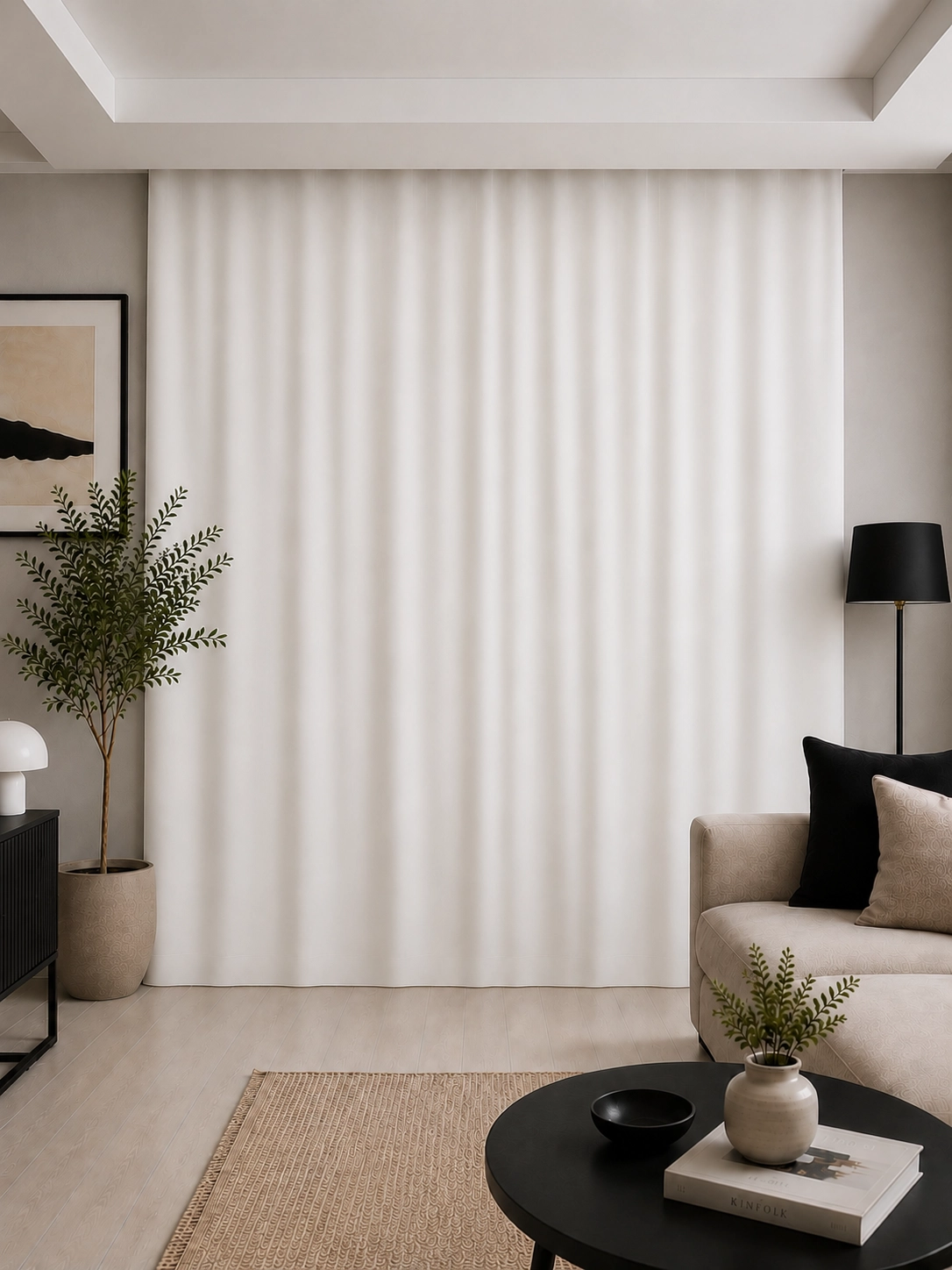 Massarelli Blackout Karartma Perde Beyaz Pilesiz