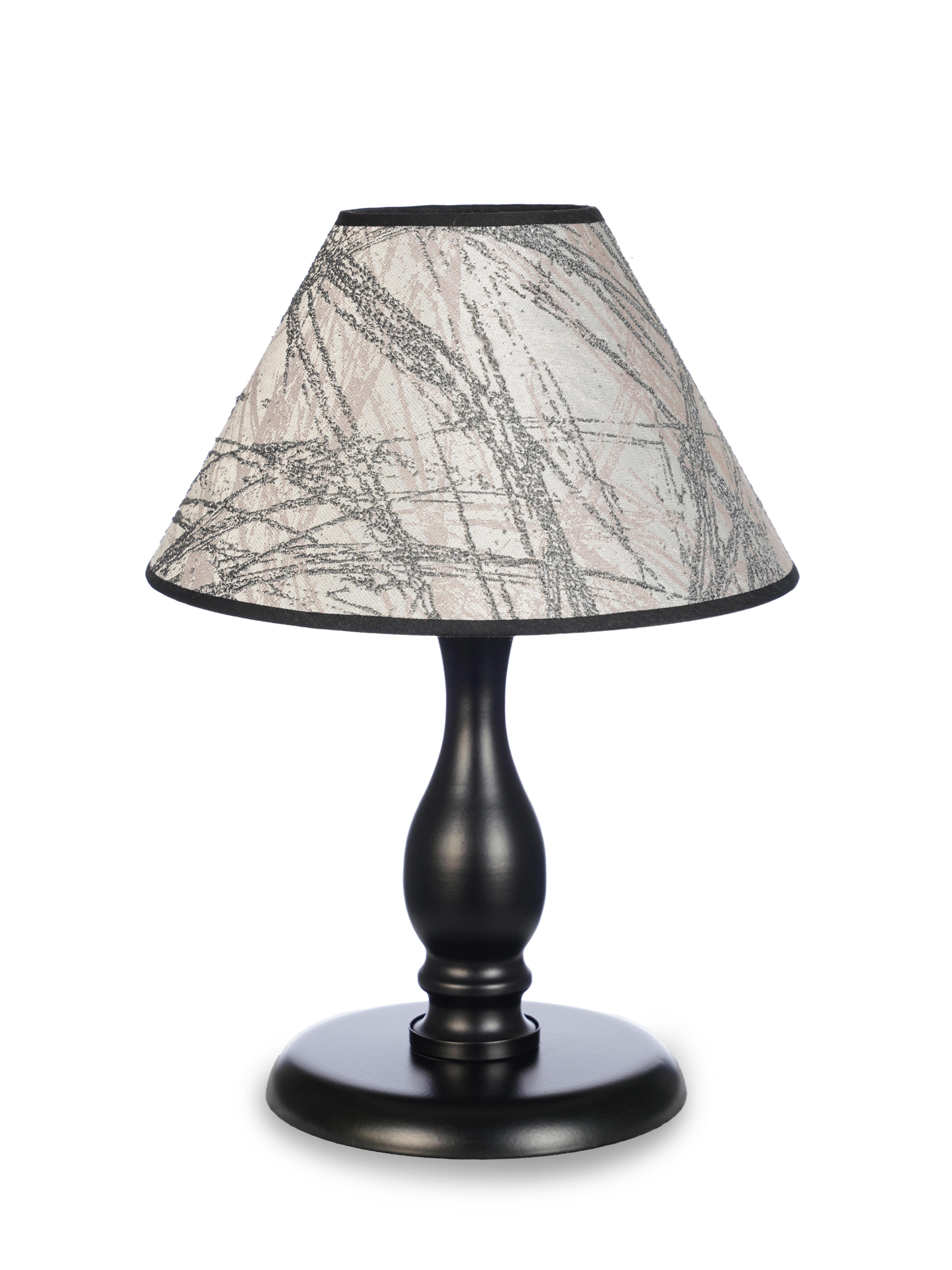 Massarelli Bush Siyah Metal Ayaklı Gri-Pudra Abajur