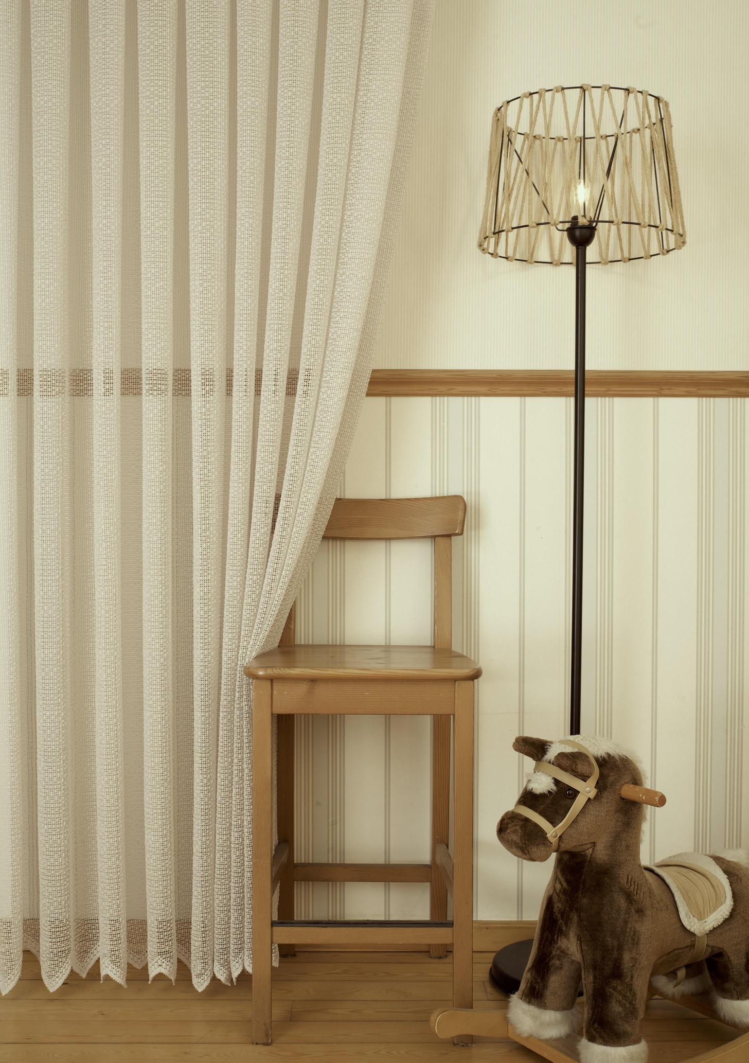 Massarelli File Tül Bej Uzun Boy Pilesiz