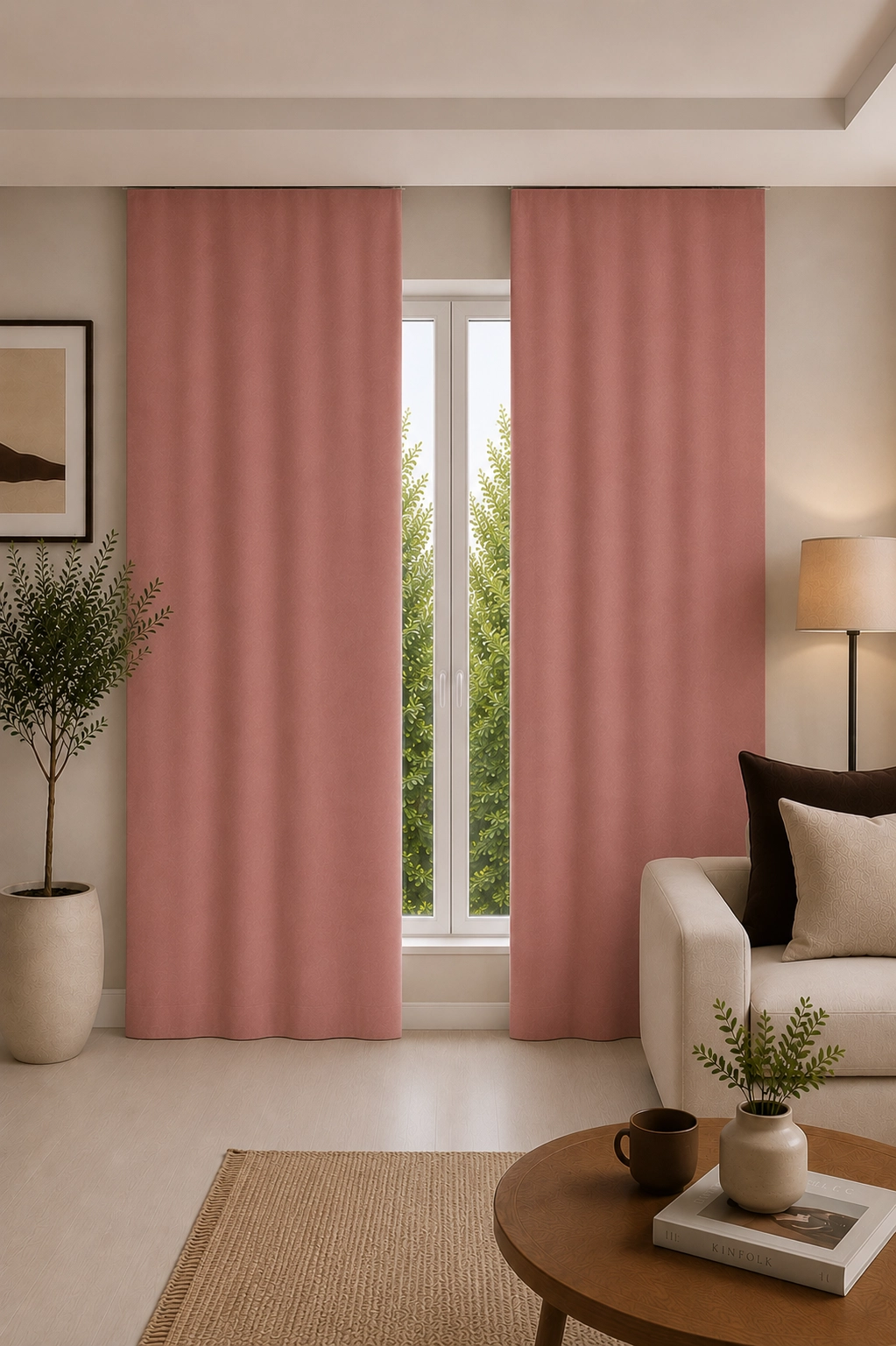 Massarelli Blackout Karartma Perde Pembe Pilesiz
