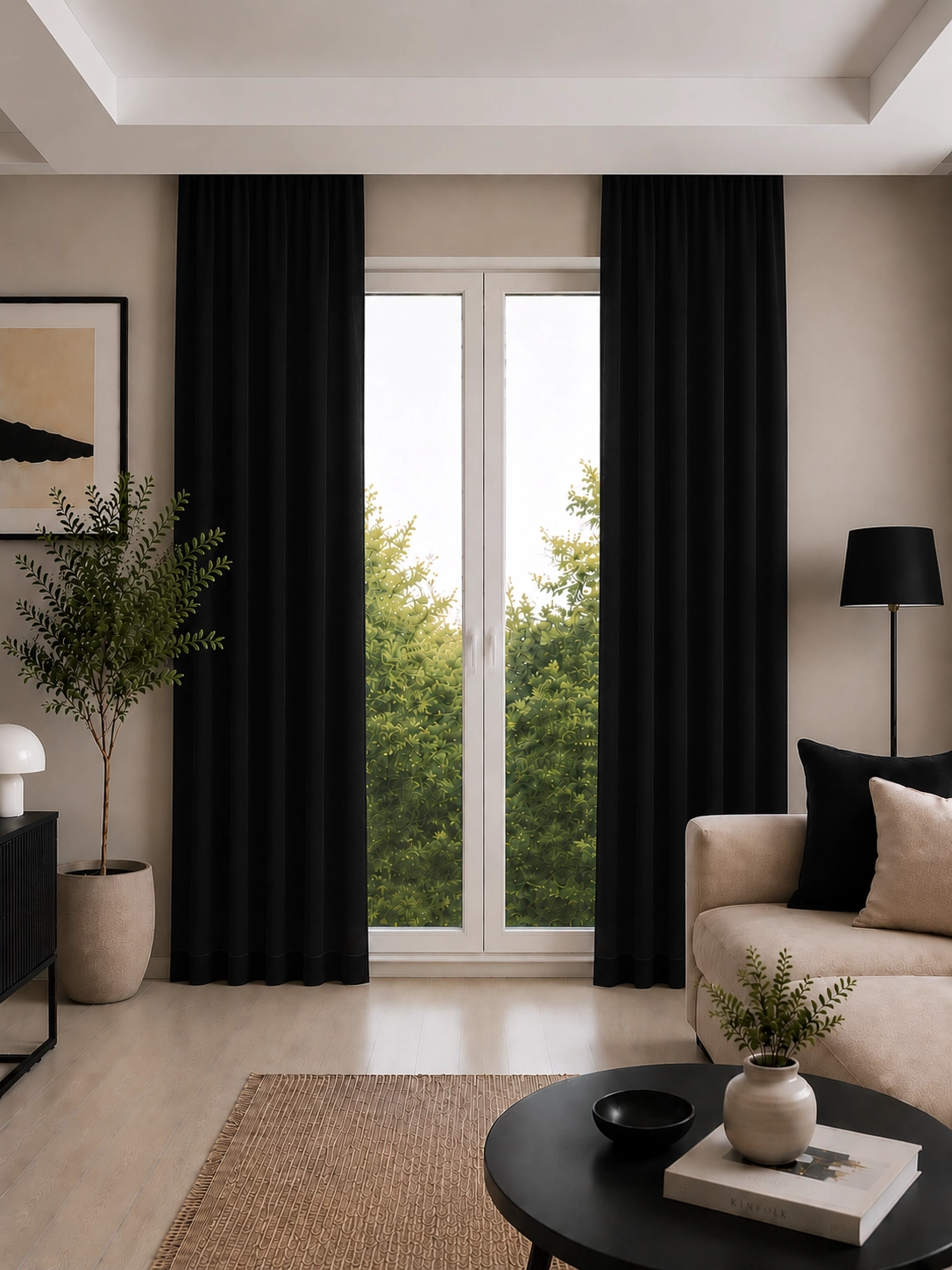 Massarelli Blackout Karartma Perde  Siyah Pilesiz