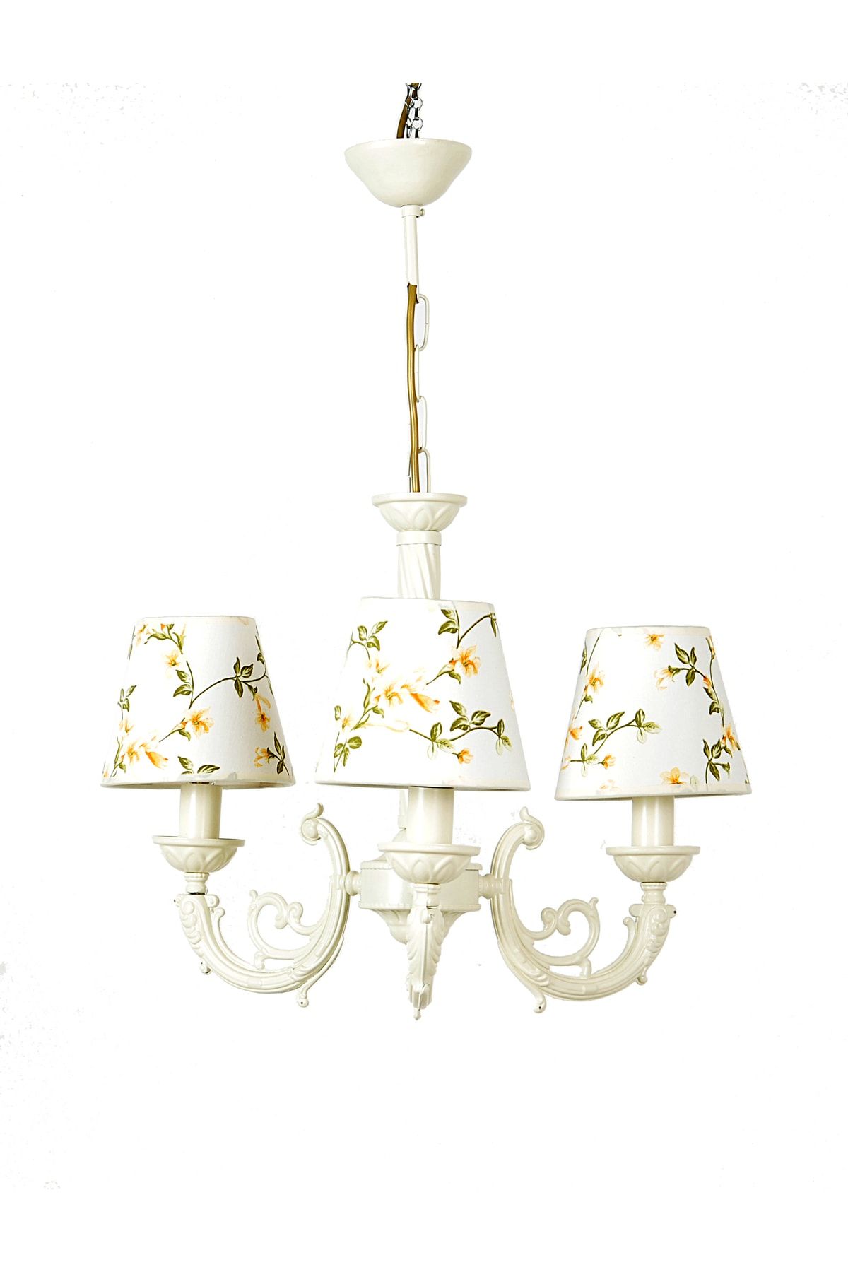 Massarelli Aline Avize Krem 3 Kollu Sarı Çiçekli