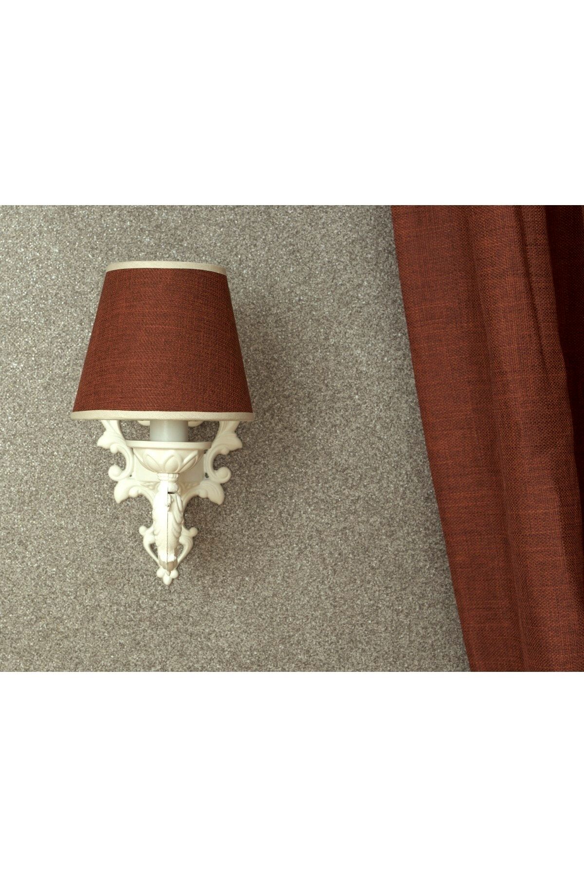 Massarelli Estate Tekli Aplik Krem-Kiremit Rengi