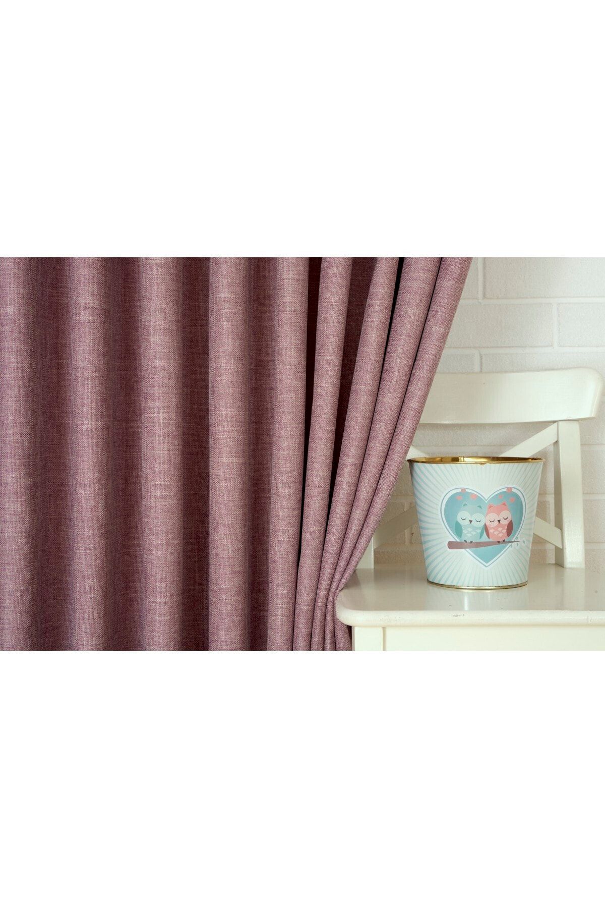 Massarelli Keten Lila  Fon Perde 1-3 Sık Pile