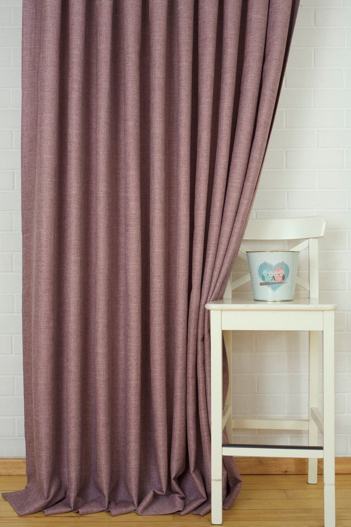 Massarelli Keten Lila Fon Perde 1-2,5 Orta Sık Pile