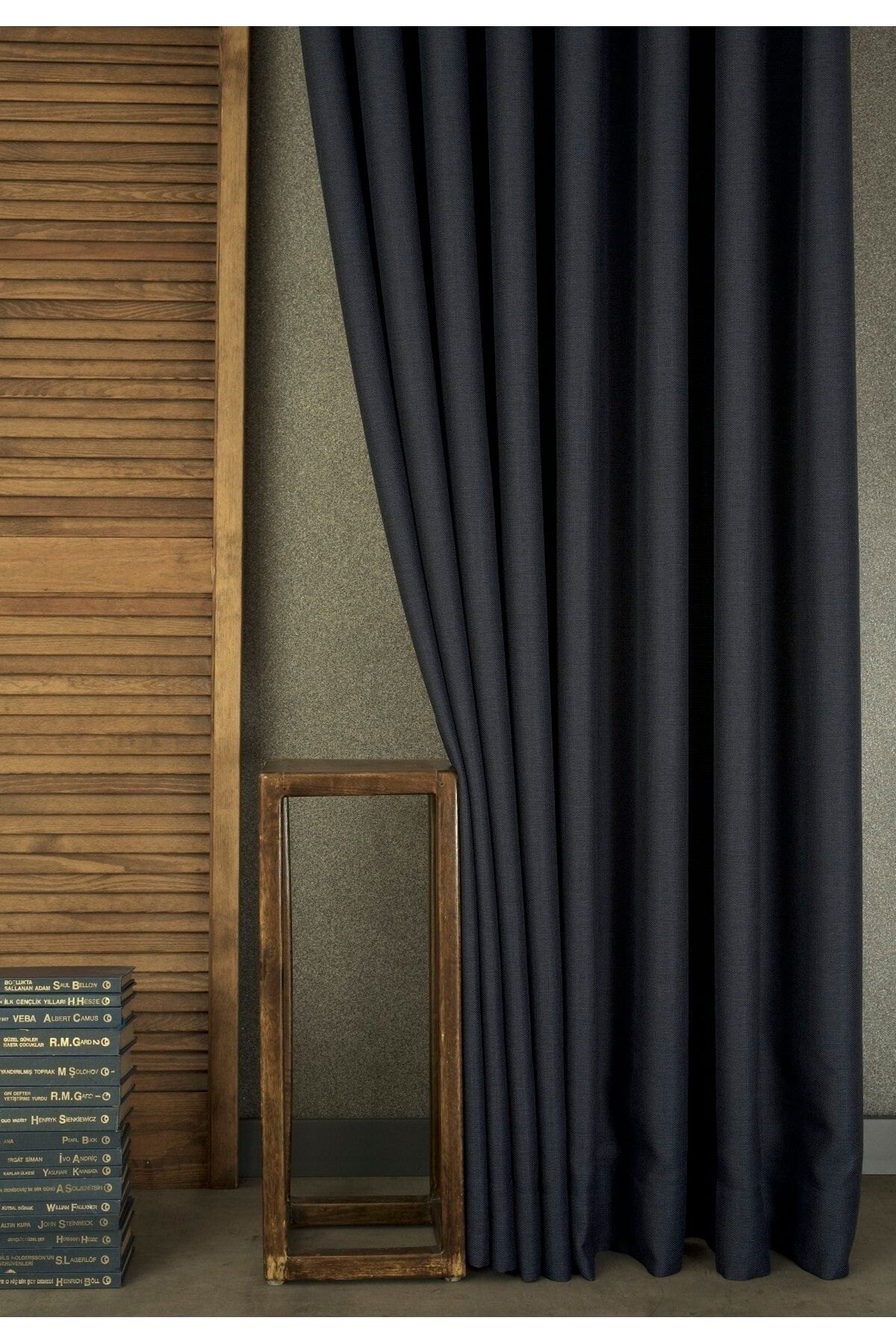 Massarelli Fon Perde Keten Koyu Lacivert 1-2,5 Orta Sık Pile