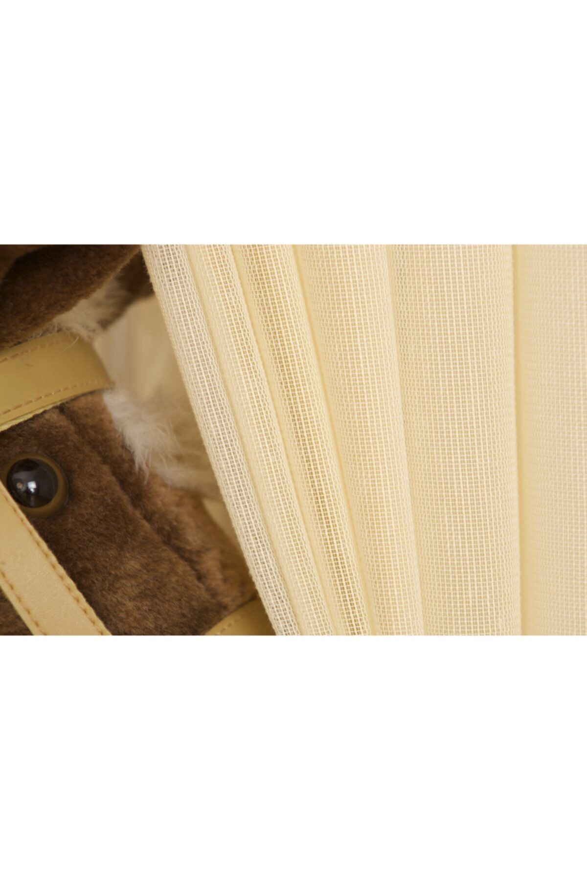 Massarelli Pamuk Dokulu Tül Sarı Pilesiz