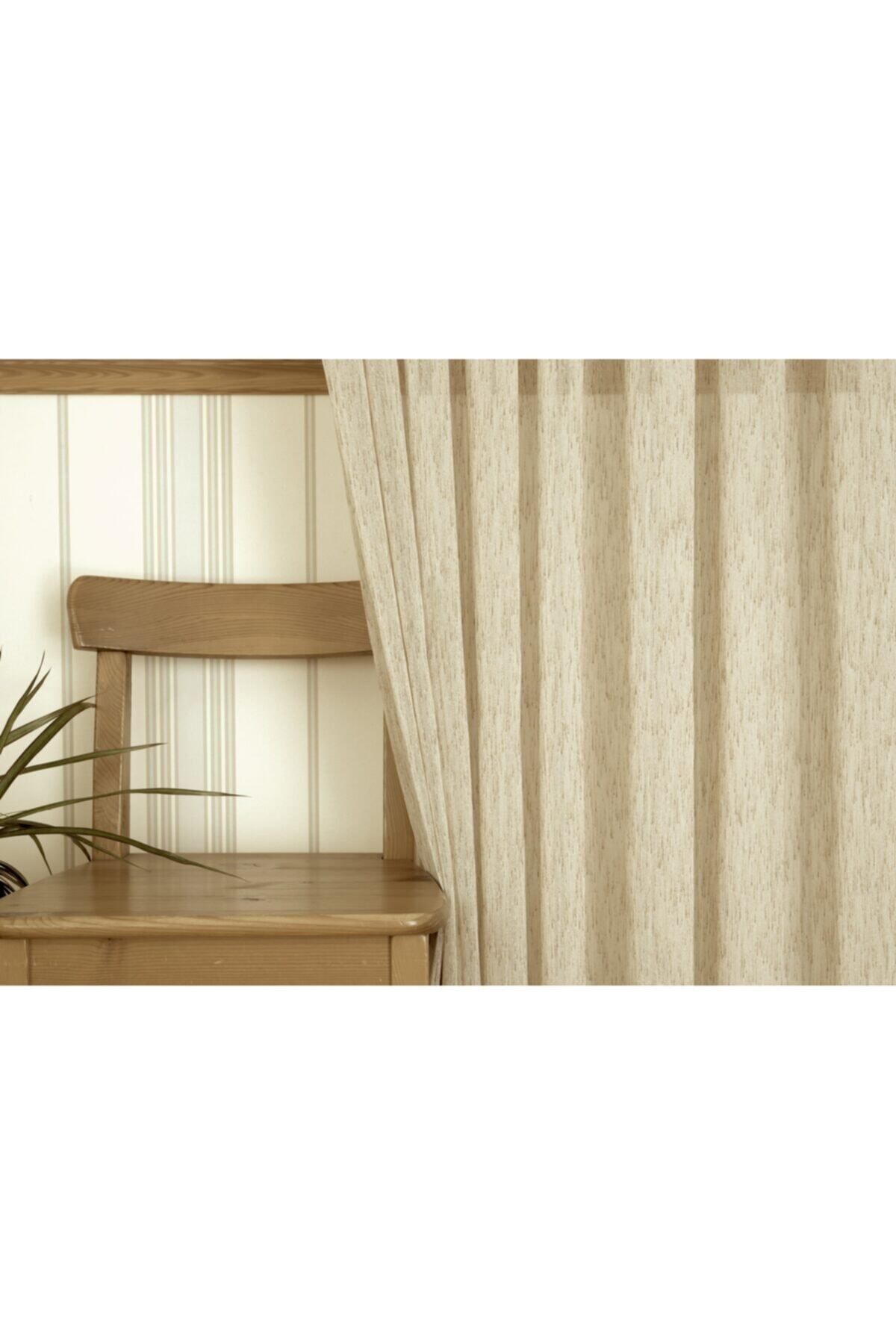 Massarelli Nopeli Keten Tül Bej Rengi 1-2,5 Orta Sık Pile