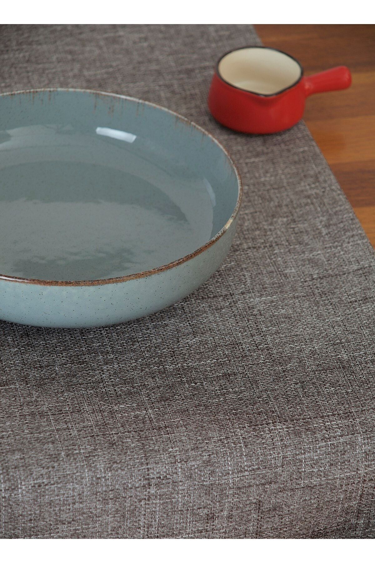 Massarelli Düz Keten Açık Gri Runner 40x140 Cm