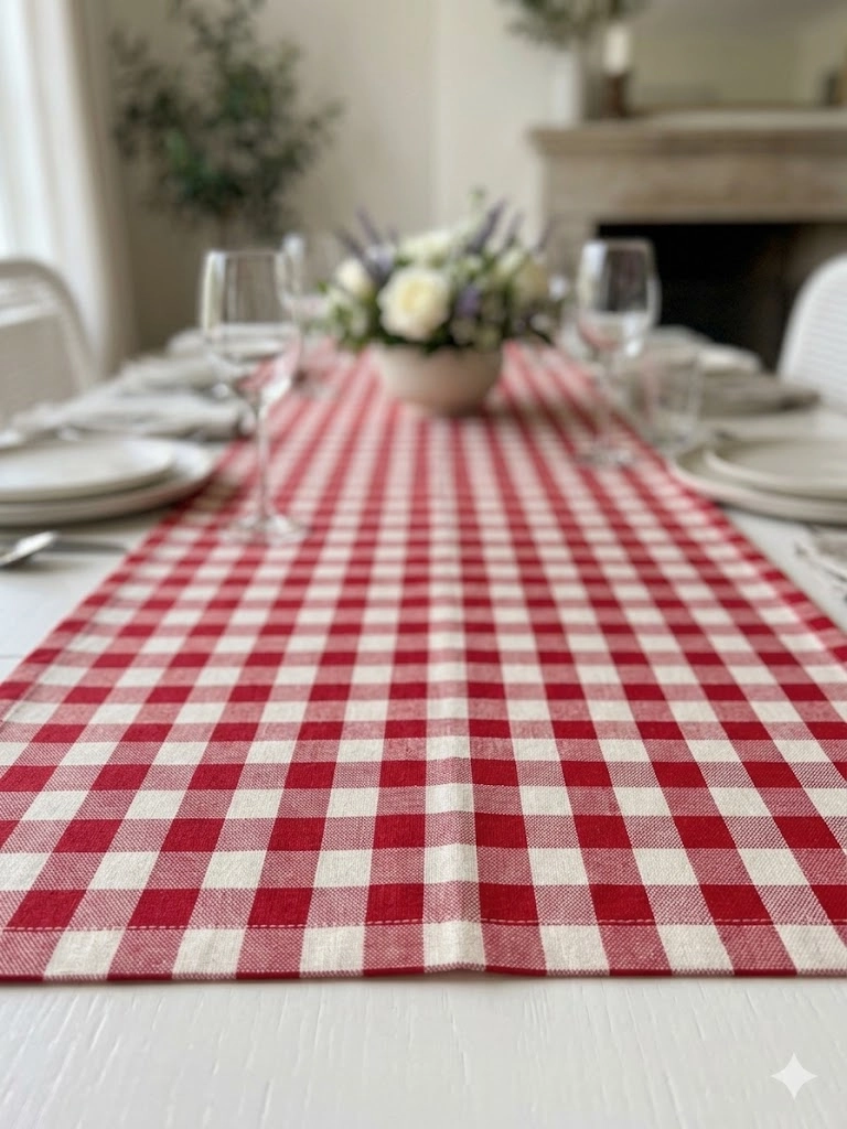 Massarelli Pötikare Serisi Dekoratif Kırmızı Polyester Runner 45*150cm