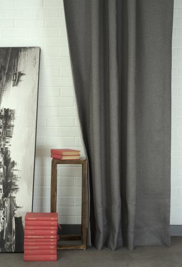 Massarelli Keten Blackout Karartma Perde Gri 1-3 Sık Pile