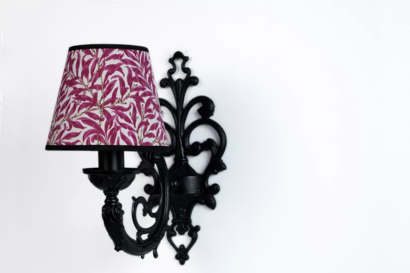 Artur Tekli Aplik Siyah-Fuşya Çiçekli