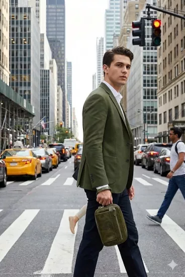 Massarelli X Rewina MCT9535 Hakiki Deri Erkek El Çantası Yeşil