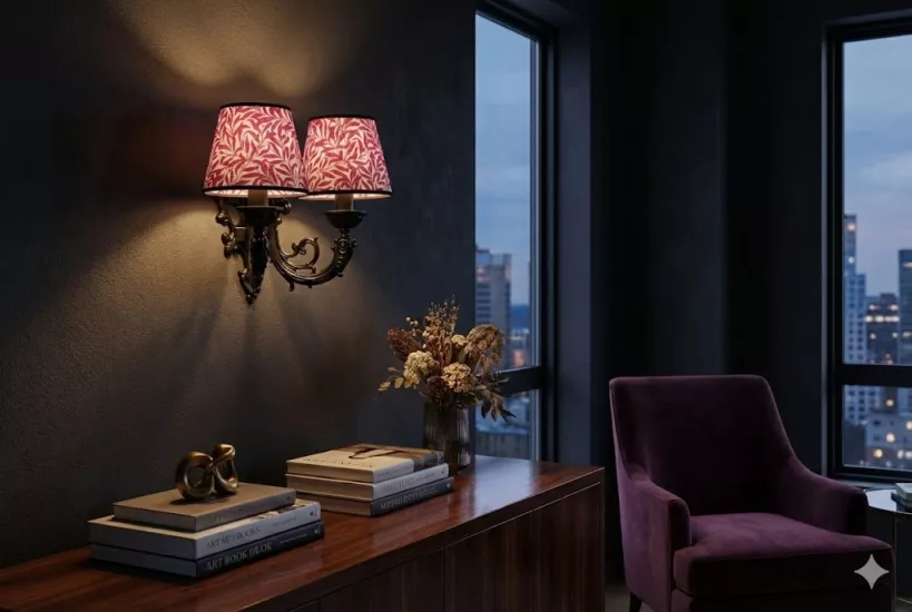  Massarelli Artur İkili Aplik Siyah-Fuşya Çiçekli