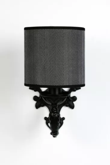 Balıksırtı Tekli Aplik Siyah-Antrasit