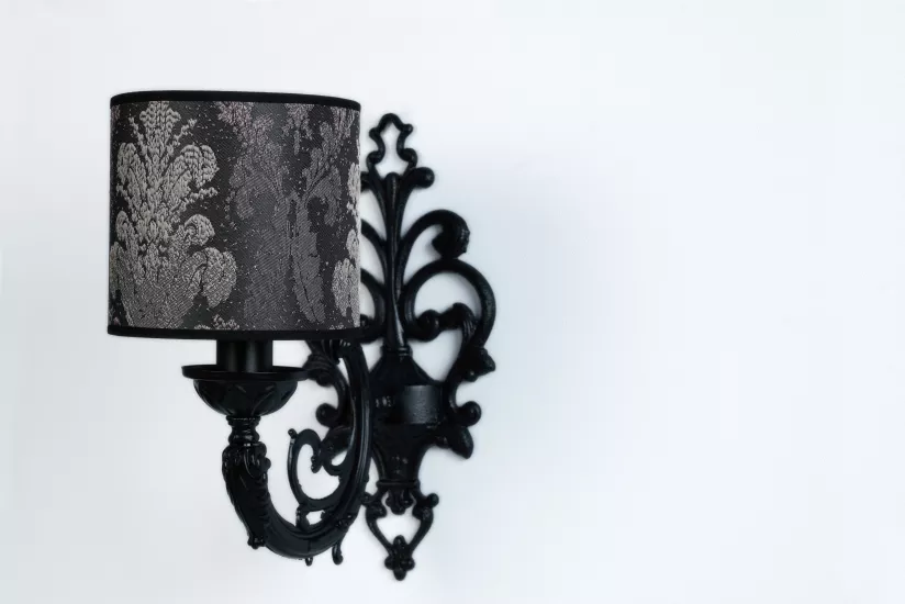 DamaskTekli Aplik Siyah-Desenli Antrasit