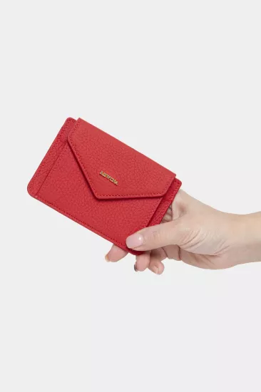 Massarelli X Hakiki Deri Kadın Cüzdan Kartlık ve Para Bölmeli Kızmızı MCZ9098