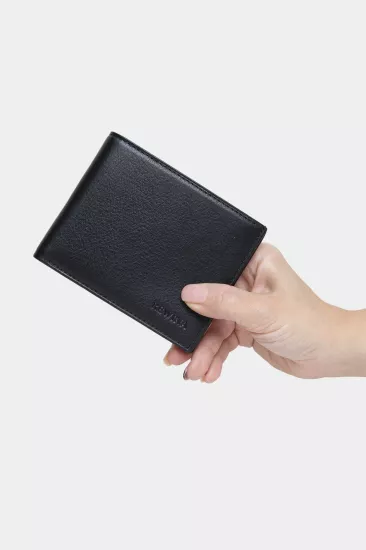 Massarelli Rewina X Hakiki Deri Erkek Cüzdan Kartlık ve Para Bölmeli Siyah MCZ9113