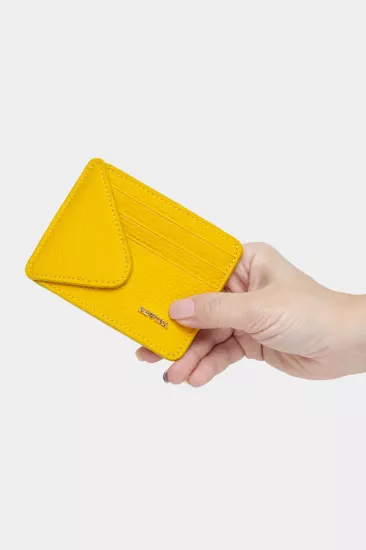 Massarelli Rewina X Hakiki Deri Kadın Cüzdan ve Kartlık Sarı MCZ9111