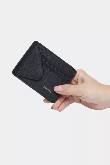 Massarelli Rewina X Hakiki Deri Kadın Cüzdan ve Kartlık Siyah MCZ9111