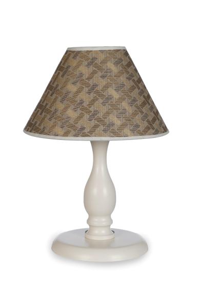 Massarelli Britania Krem Metal Ayaklı Desenli Gold Abajur