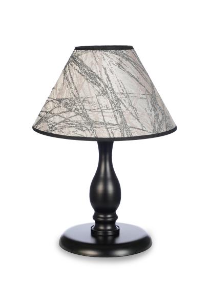 Massarelli Bush Siyah Metal Ayaklı Gri-Pudra Abajur