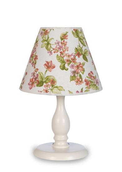 Massarelli Candi Krem Metal Ayaklı Turuncu Çiçekli Abajur