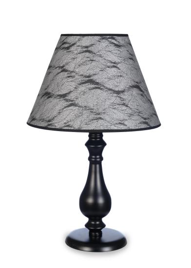 Massarelli Doria Abajur Siyah Metal Ayak Gri Desenli