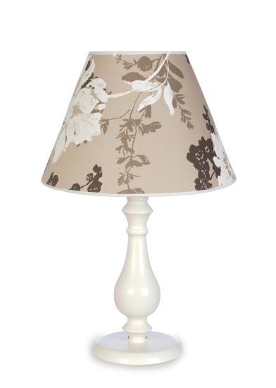 Massarelli Garden Abajur Krem Metal Ayak Kahve Çiçekli