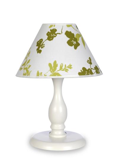 Massarelli Garden Krem Metal Ayaklı Yeşil Çiçekli Abajur