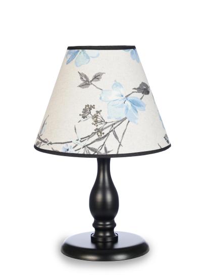 Massarelli Yanis Siyah Metal Ayaklı Mavi Çiçekli Abajur