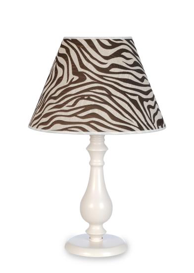 Massarelli Zebra Abajur Krem Metal Ayak Kahve Desenli