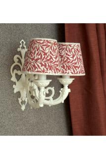 Artur Ikili Aplik Krem-fuşya Yapraklı