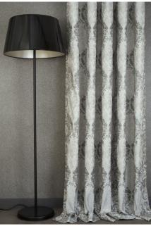 Fon Perde Damask Desen Gri 1-2,5 Orta Sık Pile