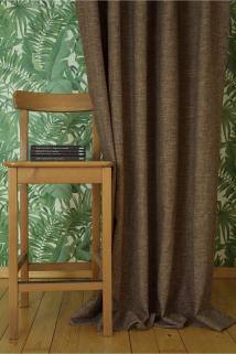 Fon Perde Keten Açık Kahve 1-3 Sık Pile