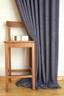 Keten Lacivert Fon Perde 1-2,5 Orta Sık Pile