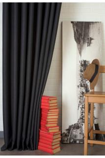 Fon Perde Keten Antrasit Pilesiz