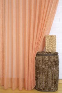 Keten Portakal Rengi Tül Perde 1-2,5 Orta Sık Pile 350x260 cm