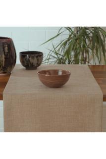 Düz Keten Bej Runner 40x140 Cm