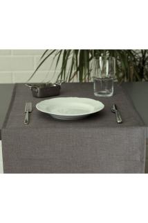 Düz Keten Koyu Gri Runner 40x140 cm