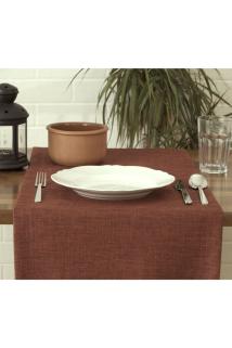 Düz Keten Kiremit Runner 40x140 Cm