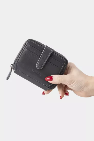 Massarelli X Hakiki Deri Unisex Cüzdan Kartlık ve Para Bölmeli Gri MCZ9025