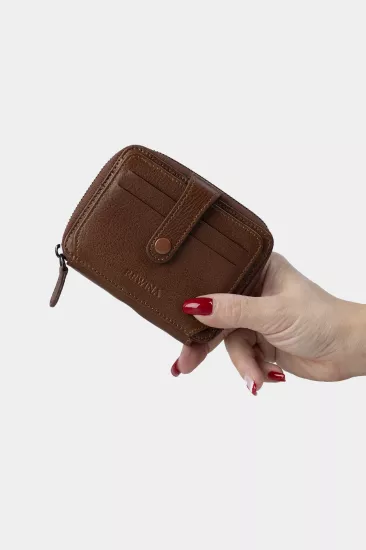 Massarelli X Hakiki Deri Unisex Cüzdan Kartlık ve Para Bölmeli Taba MCZ9025