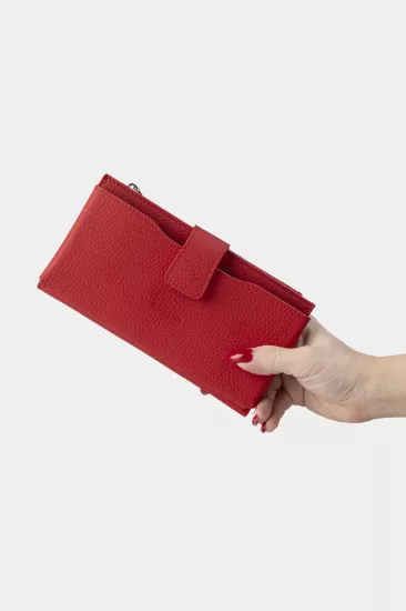 Massarelli X Rewina Hakiki Deri Kadın Portföy Cüzdan Kartlık ve Para Bölmeli Kırmızı MCZ9720